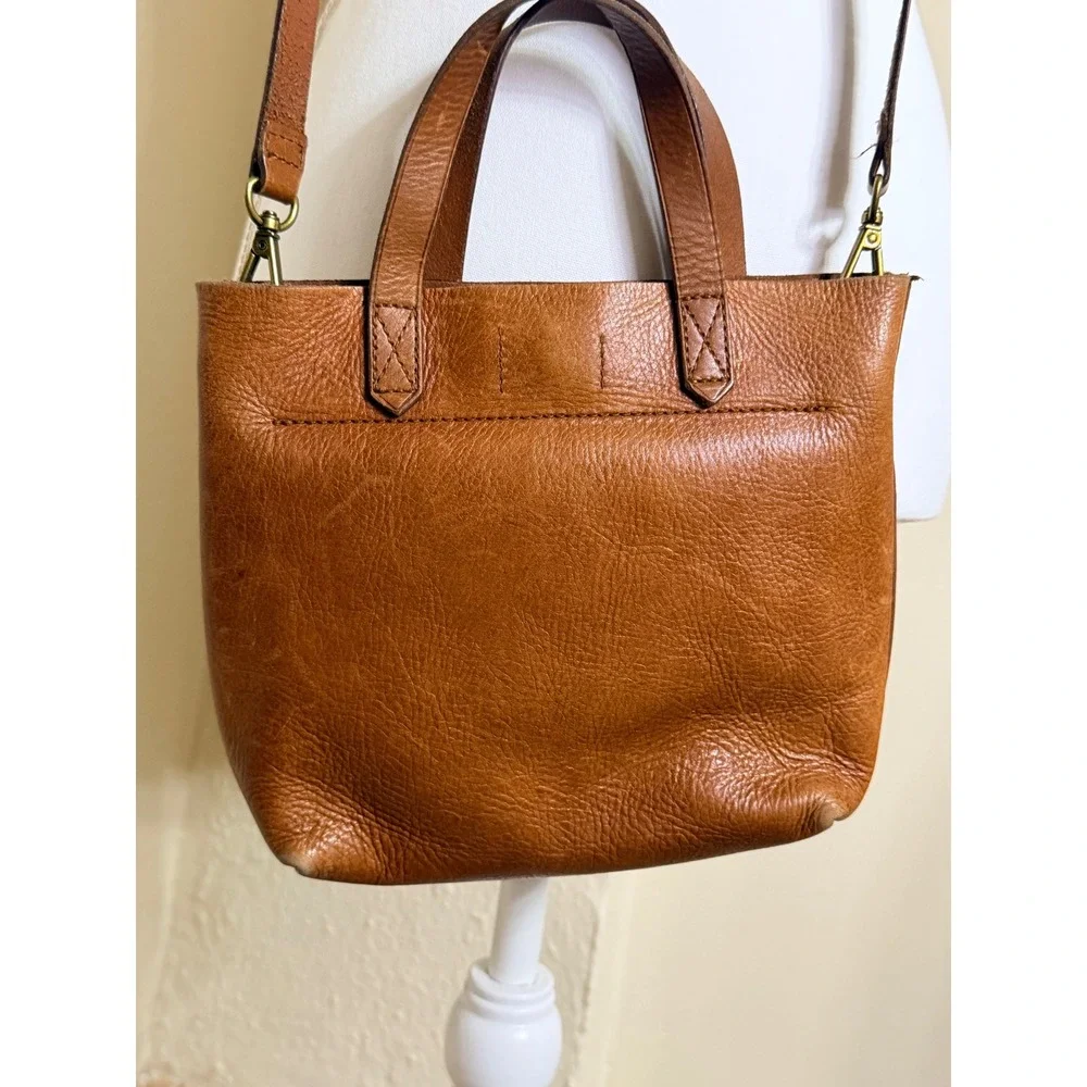 Madewell Small Transport Tote English Saddle Brown Leather Crossbody Bag Handbag
